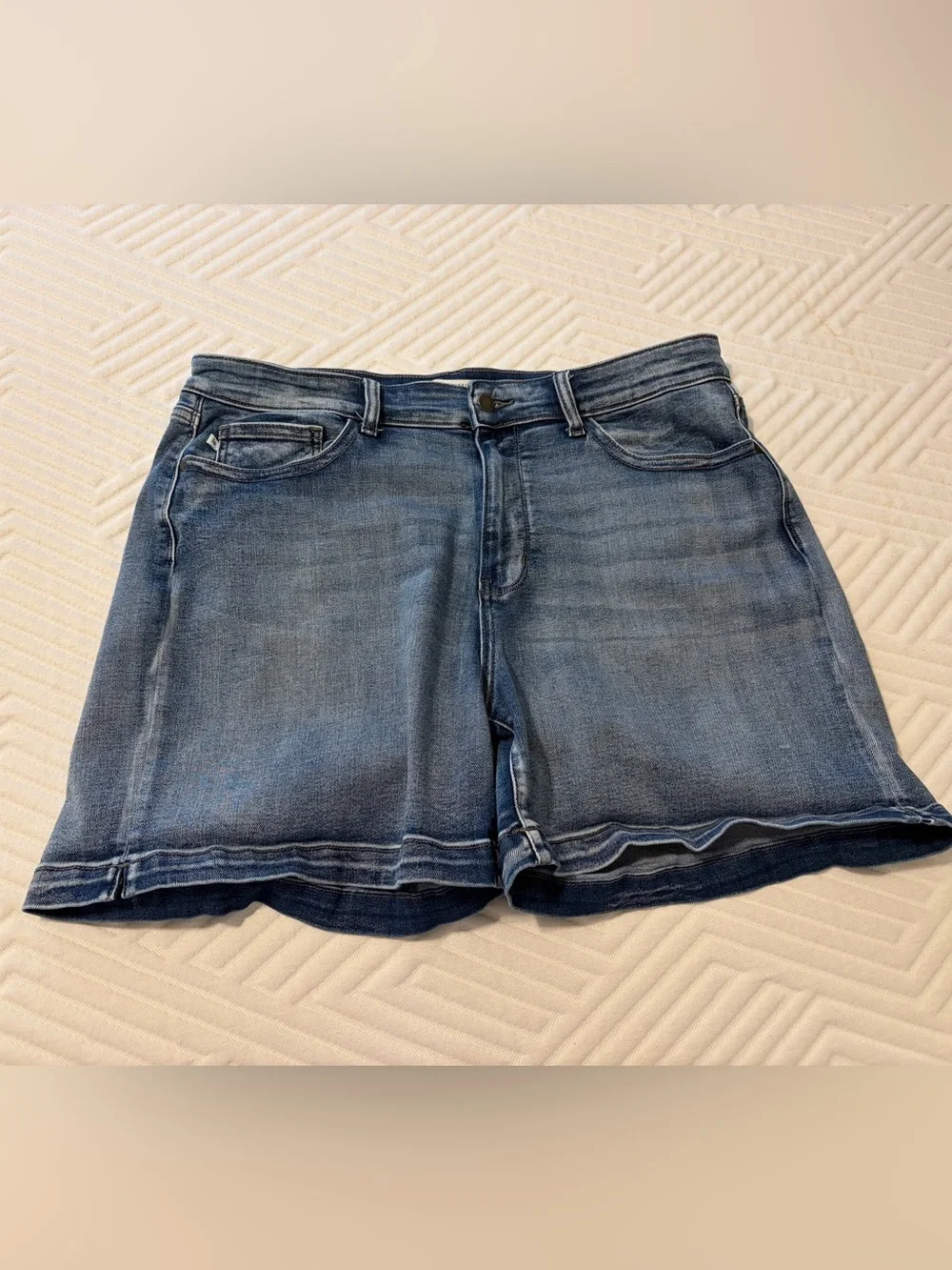 Judy Blue Faded Light Blue Denim Shorts